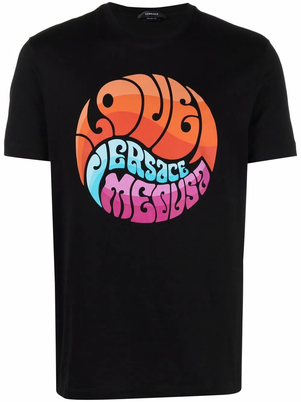 

Versace Medusa graphic slogan-print T-shirt - Black