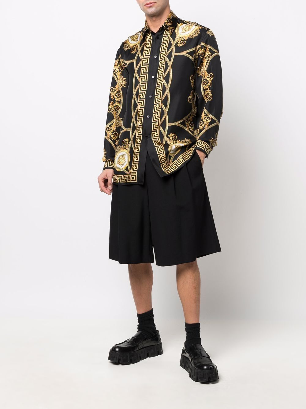 Versace Baroque-print Silk Shirt - Farfetch