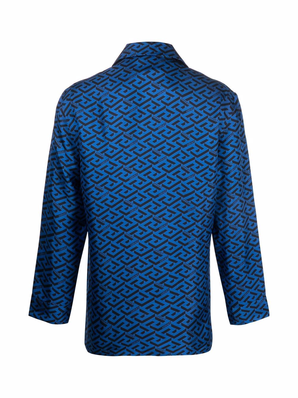 фото Versace шелковый пижамный топ с геометричным принтом
