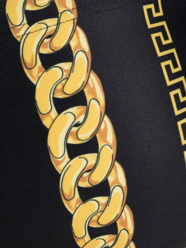 Versace Chain-Greca Print Swim Briefs 