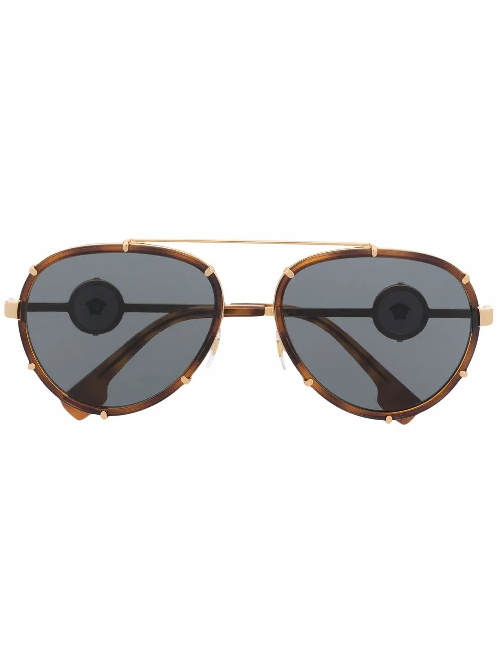 

Versace Eyewear tortoiseshell-effect pilot sunglasses - Gold