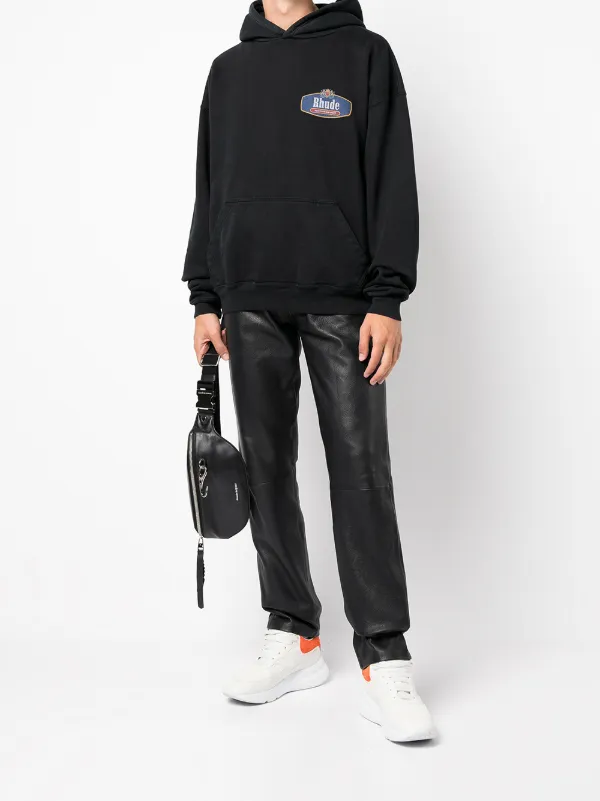 rhude black moletom com capuz