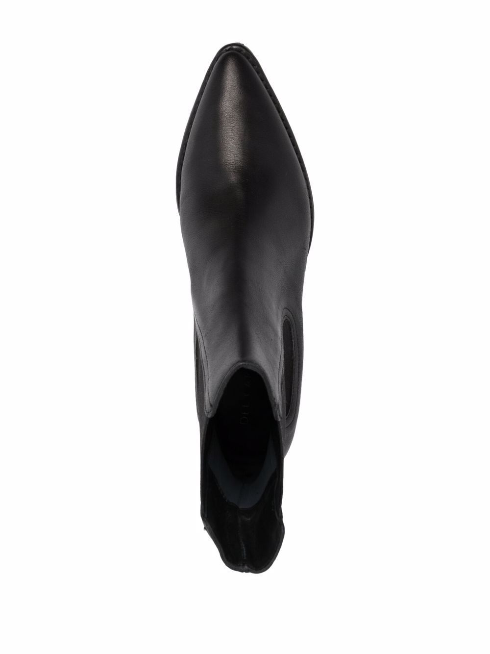 Shop Del Carlo Mid-heel Leather Boots In 黑色