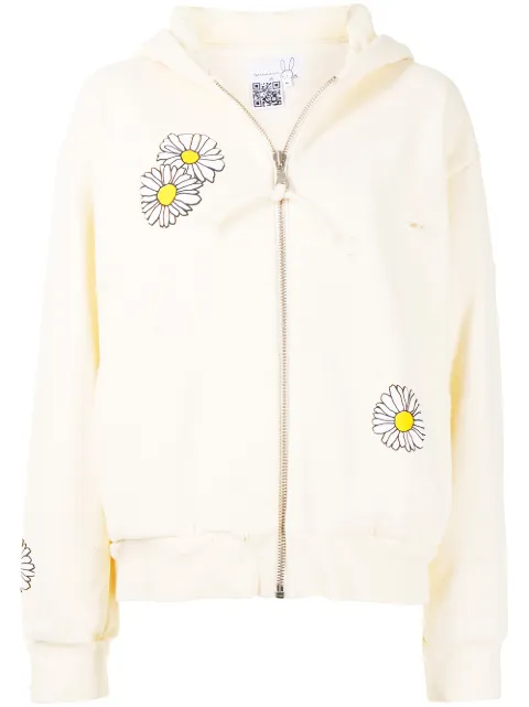 Natasha Zinko daisy-print zip-up hoodie