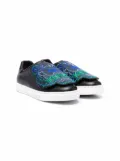 Kenzo Kids tiger logo slip-on sneakers - Black