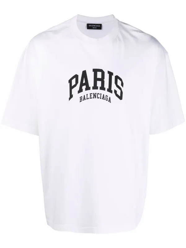 Balenciaga Paris Logo Cotton T-shirt - Farfetch