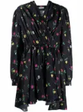 Balenciaga floral-print baby doll dress - Black