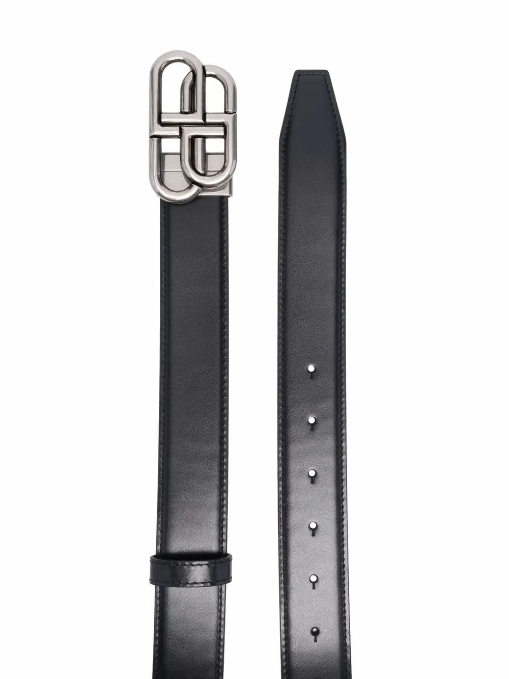 Shop Balenciaga Bb-buckle Reversible Belt In Black