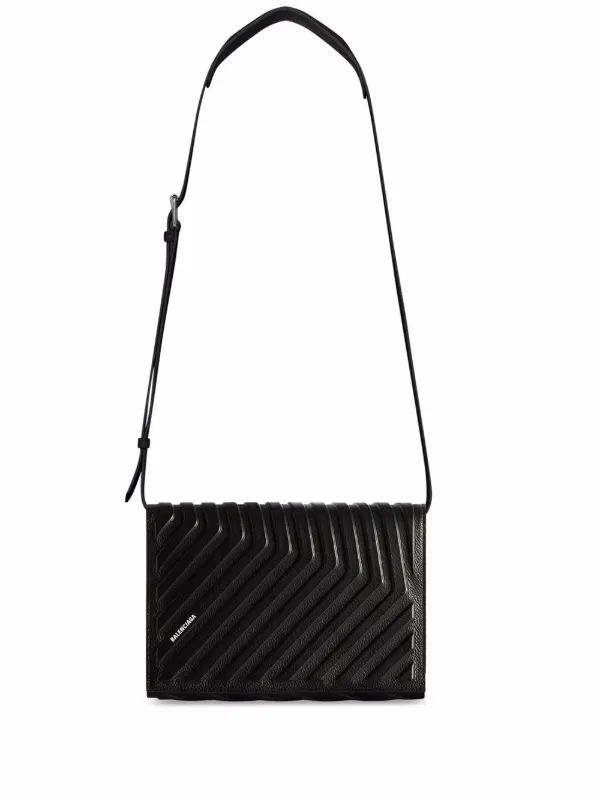 Balenciaga Logo Shoulder Strap in Black