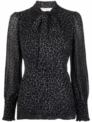 Michael kors best sale leopard print top