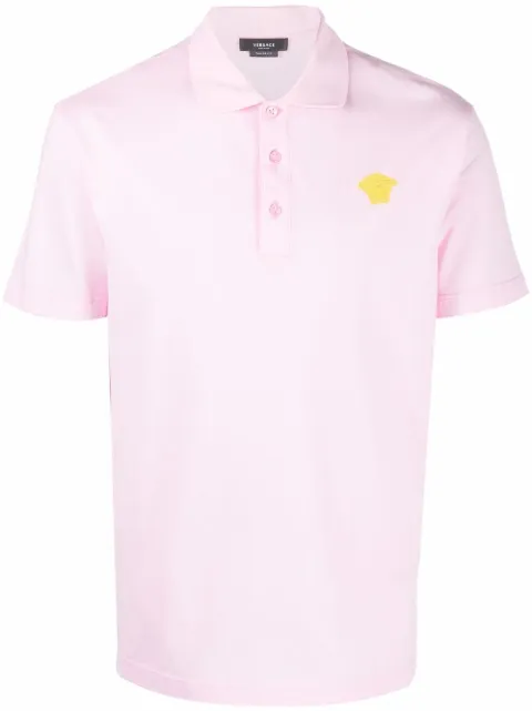 Versace logo-patch polo shirt