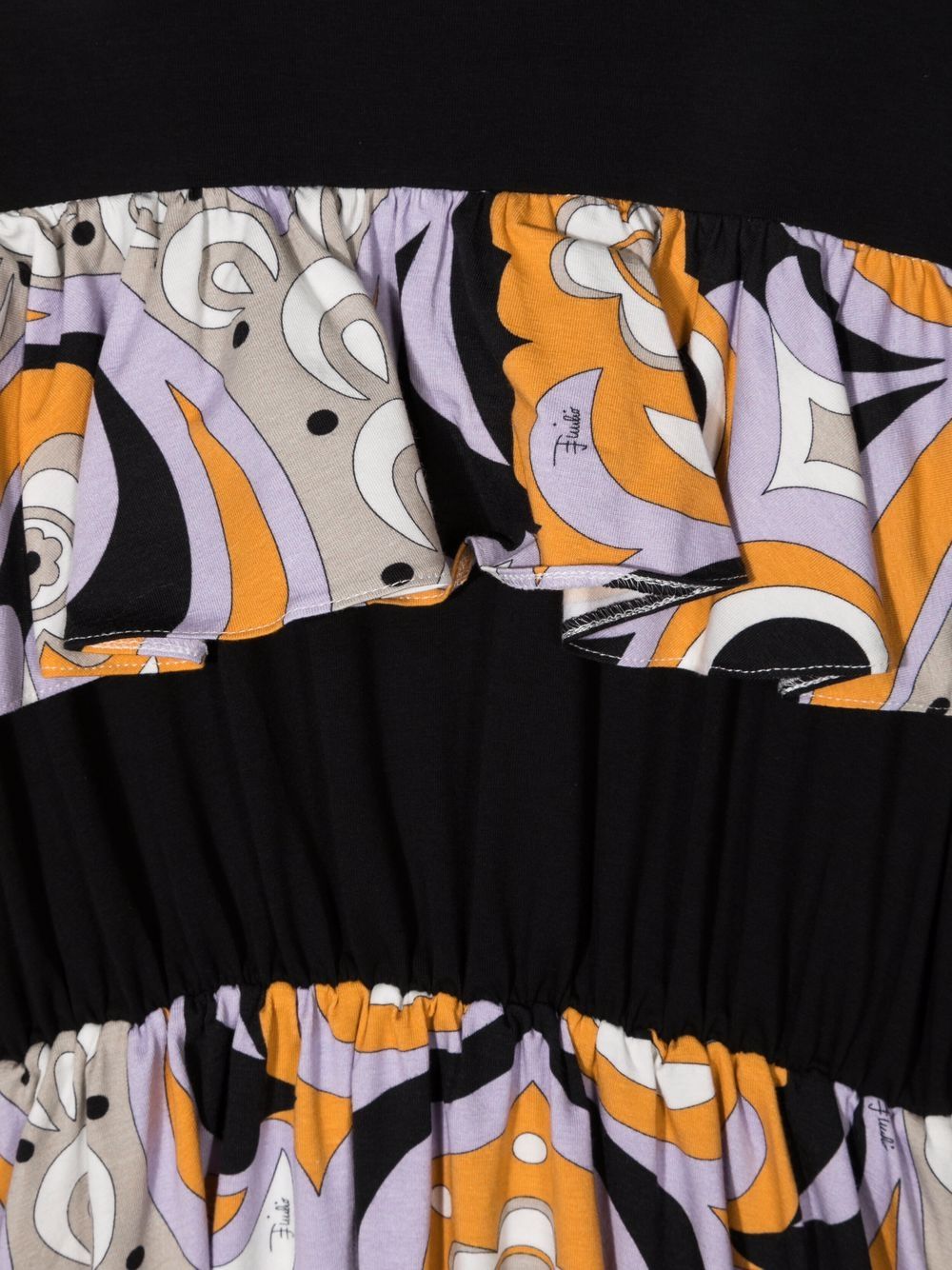 фото Emilio pucci junior abstract-print ruffled dress