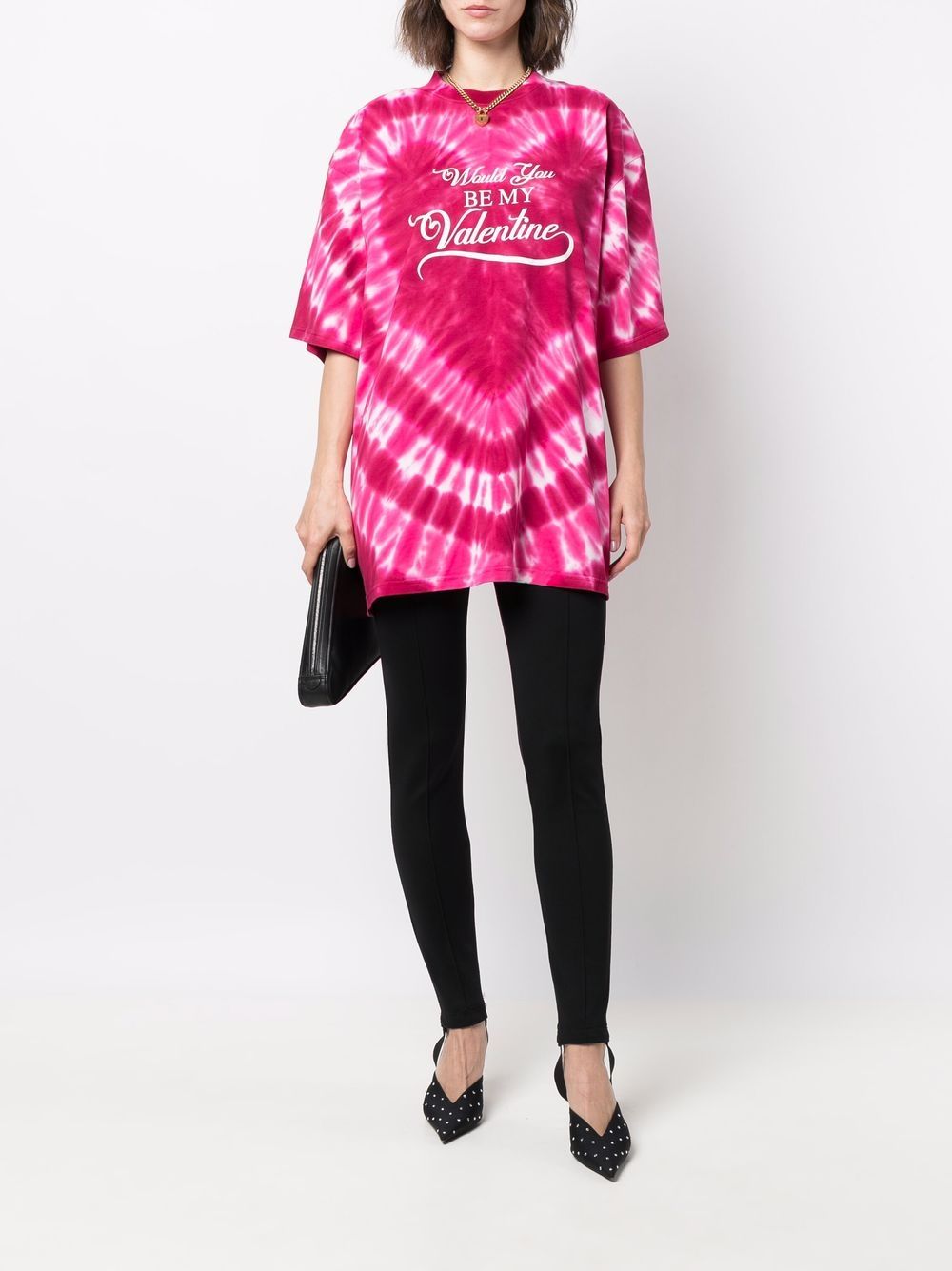 Balenciaga T-shirt met tie-dye print - Roze