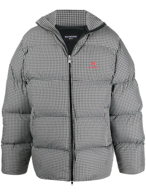 Balenciaga check pattern puffer jacket