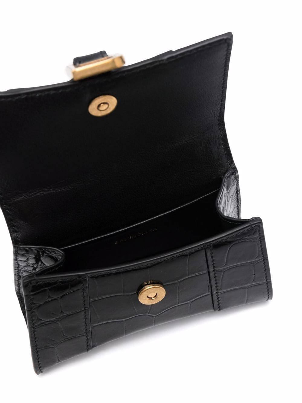Shop Balenciaga Mini Hourglass Top-handle Bag In Black