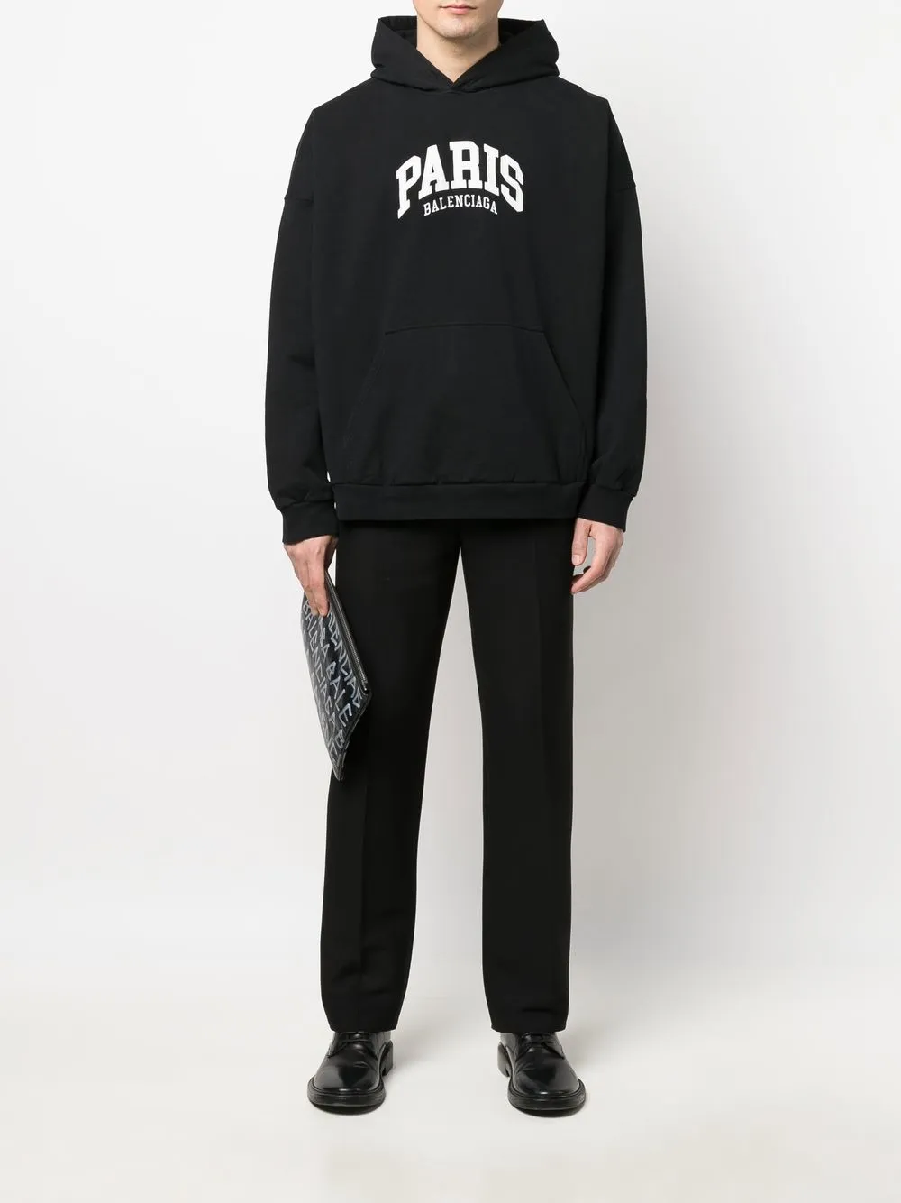 Balenciaga Hoodie met logoprint - Zwart