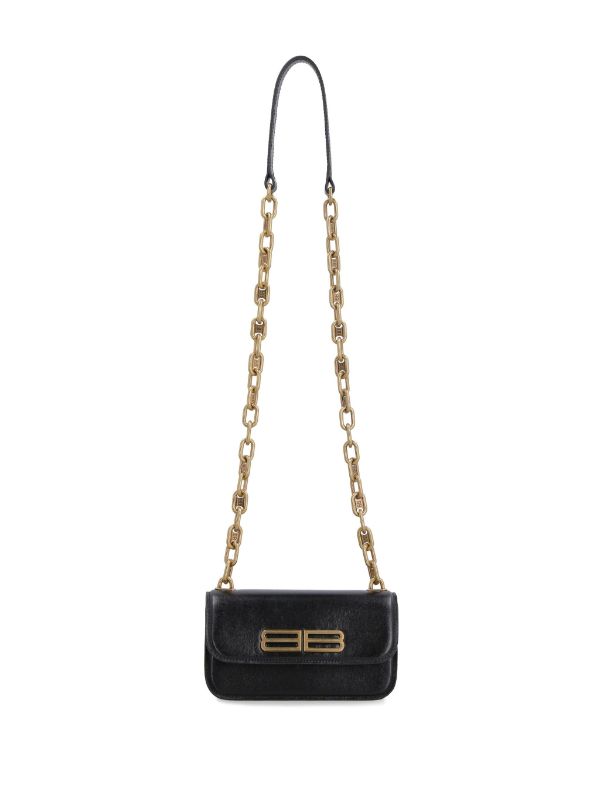 Balenciaga XS Gossip Chain Crossbody Bag | Black | FARFETCH BG