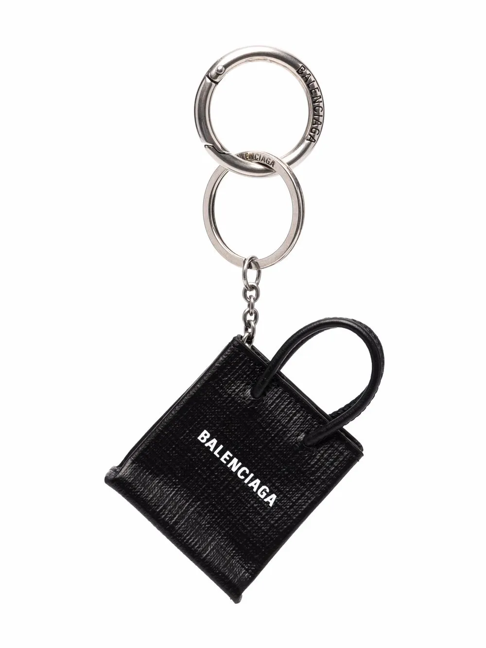 Balenciaga mini shopping keyring - Black Cover