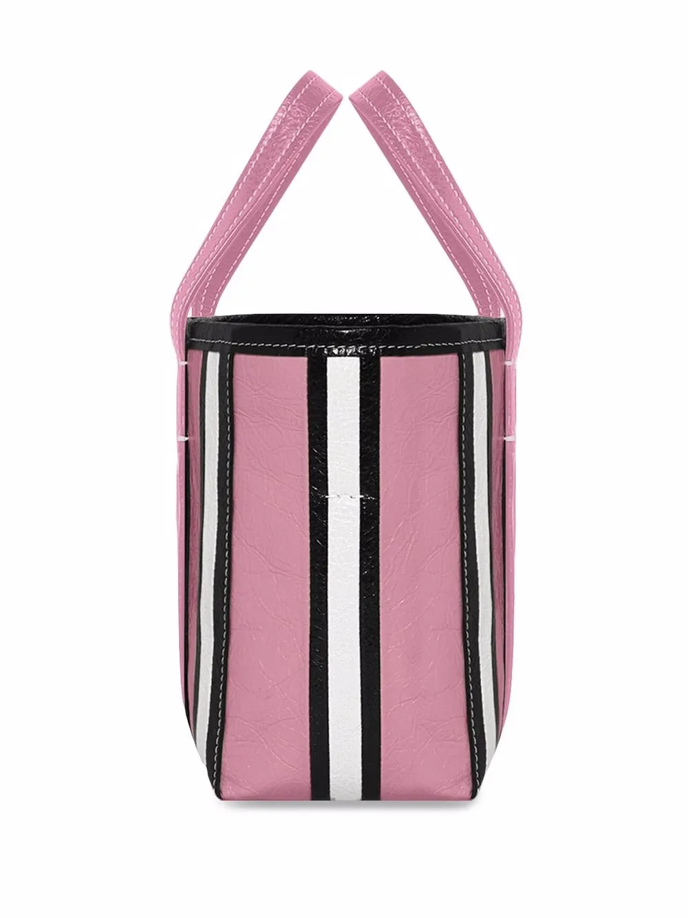 Shop Balenciaga Small Barbes East-west Striped Shopper Tote In Pink