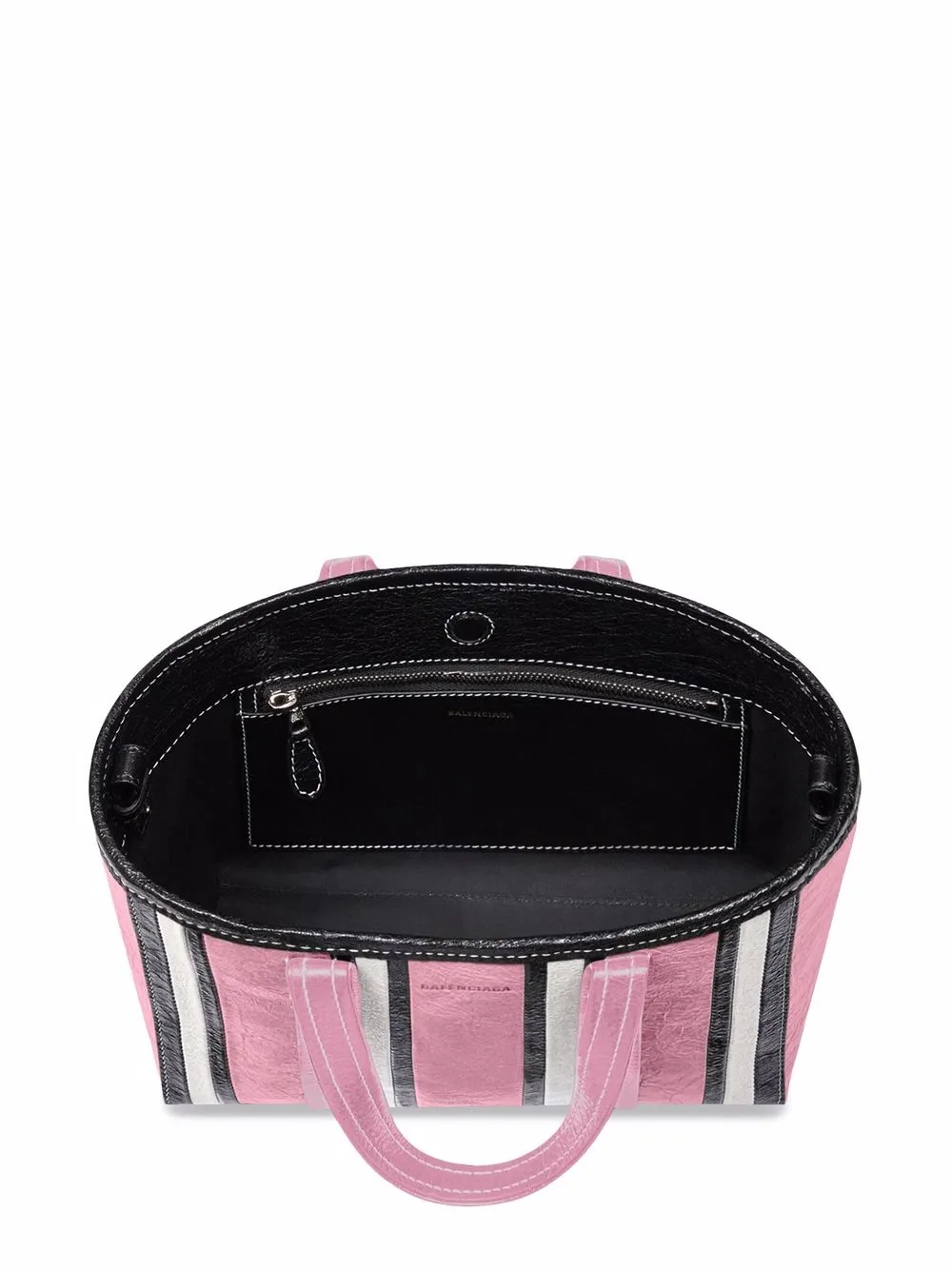Shop Balenciaga Small Barbes East-west Striped Shopper Tote In Pink