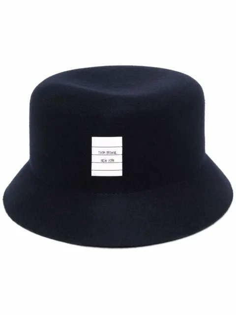 Thom Browne logo-patch bucket hat