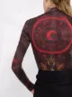 Marine Serre graphic-print long-sleeved top