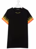 Vision Of Super Kids TEEN flame print T-shirt - Black