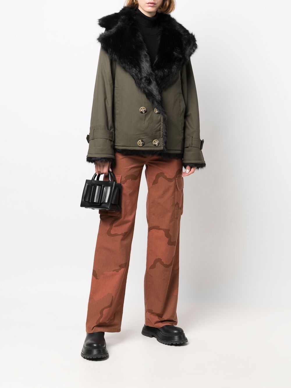 фото Liu jo двубортное пальто с искусственным мехом