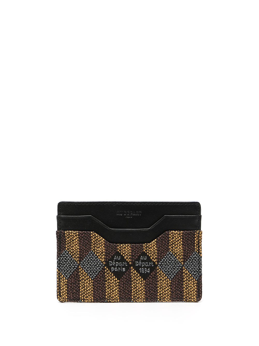 Au Départ geometric logo-print card holder