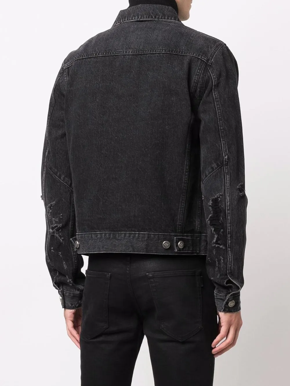 фото Balmain джинсовая куртка с эффектом потертости