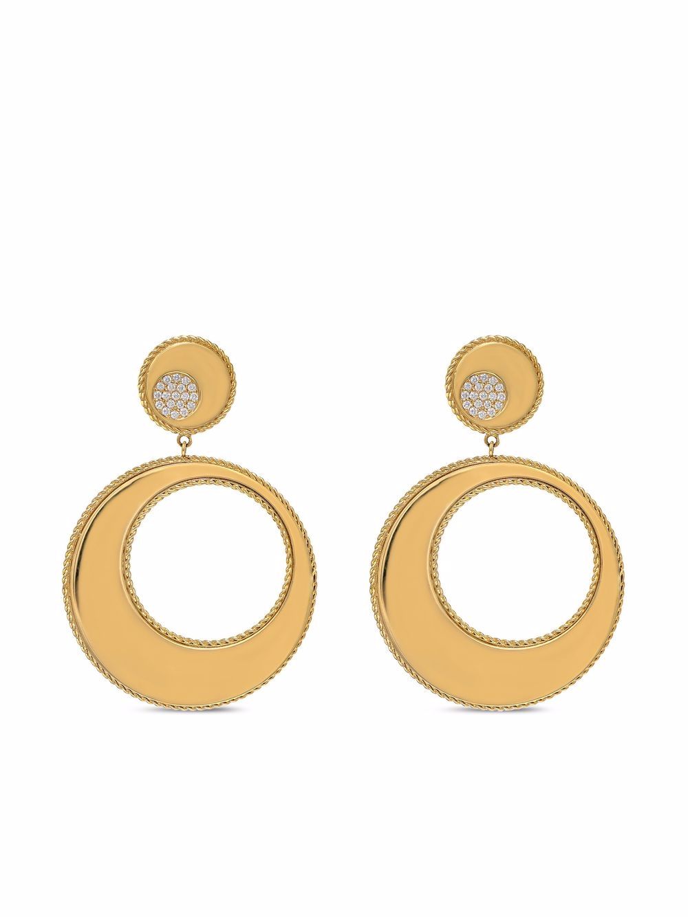 

Roberto Coin aretes circulares en oro amarillo de 18kt con diamantes - Dorado