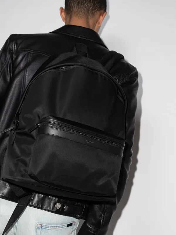 Saint Laurent City Leather Backpack - Black