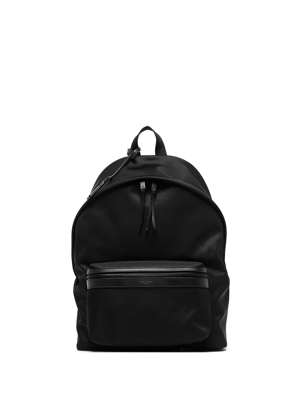 Saint Laurent City Leather-trimmed Backpack In Black