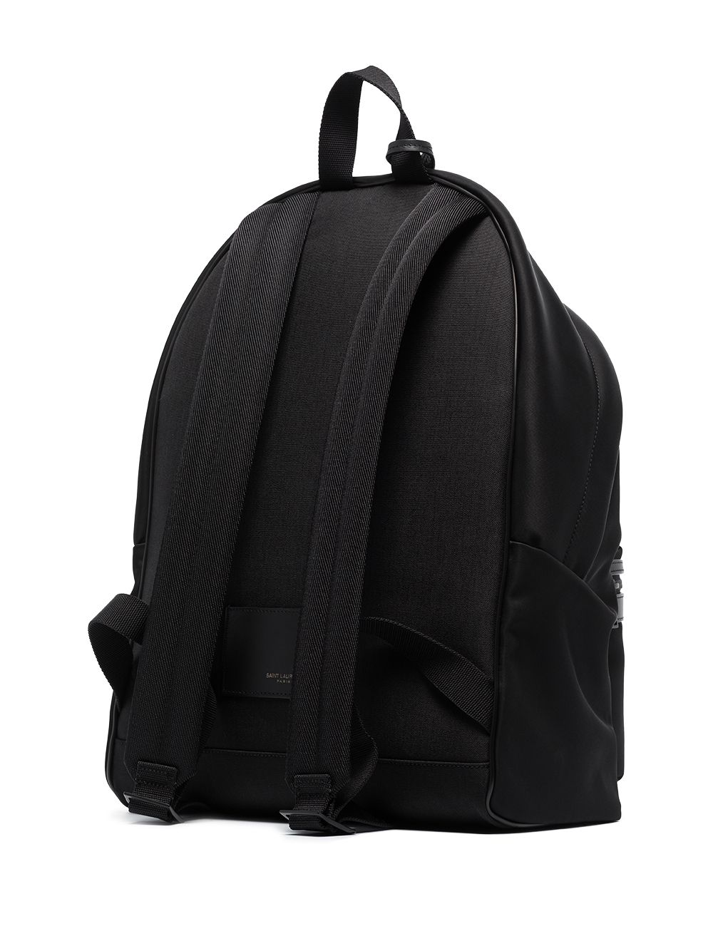 Shop Saint Laurent City Leather-trimmed Backpack In Black