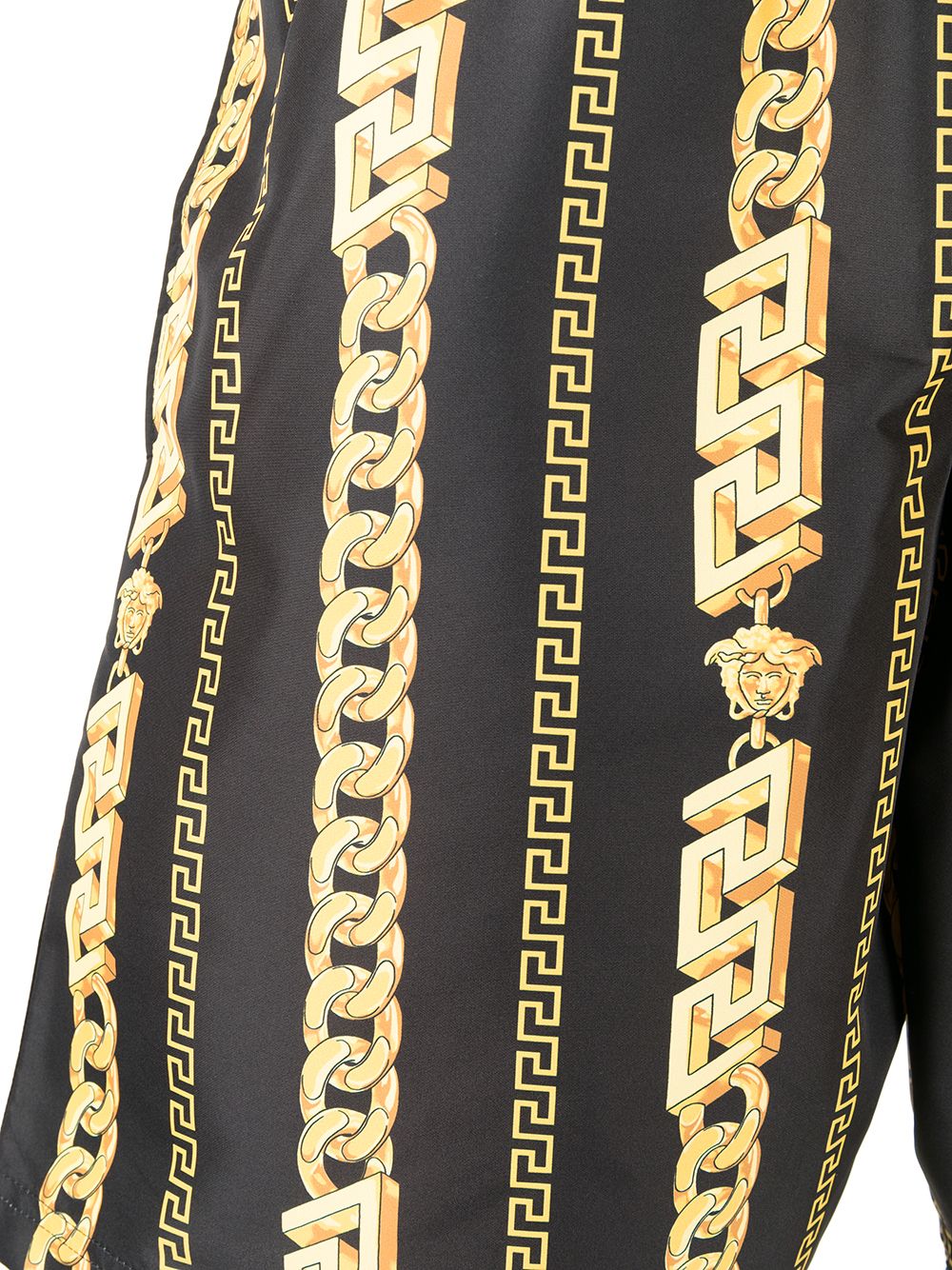 фото Versace grecca chain print swim shorts