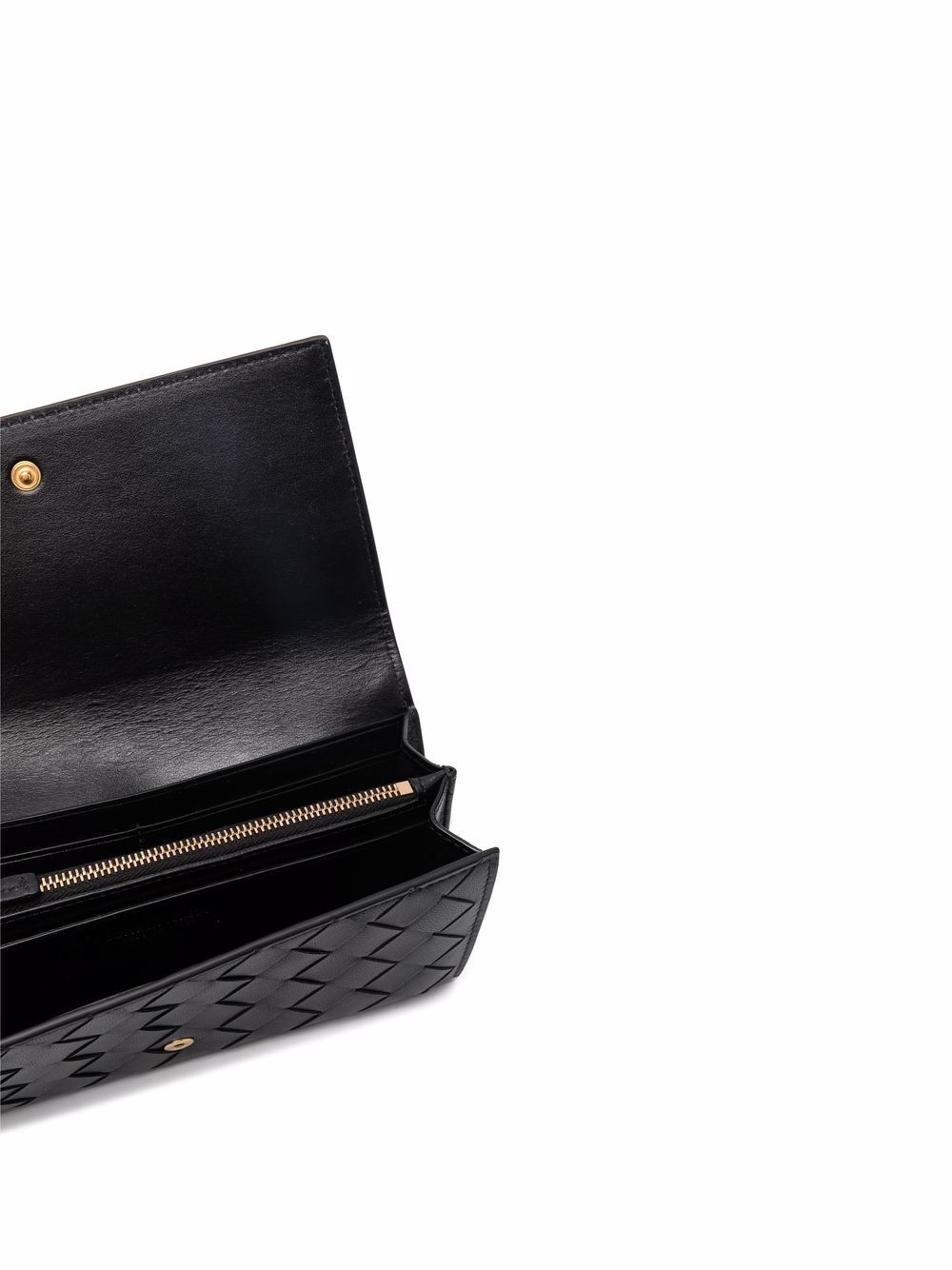 Shop Bottega Veneta Rectangular Intrecciato Wallet In Black