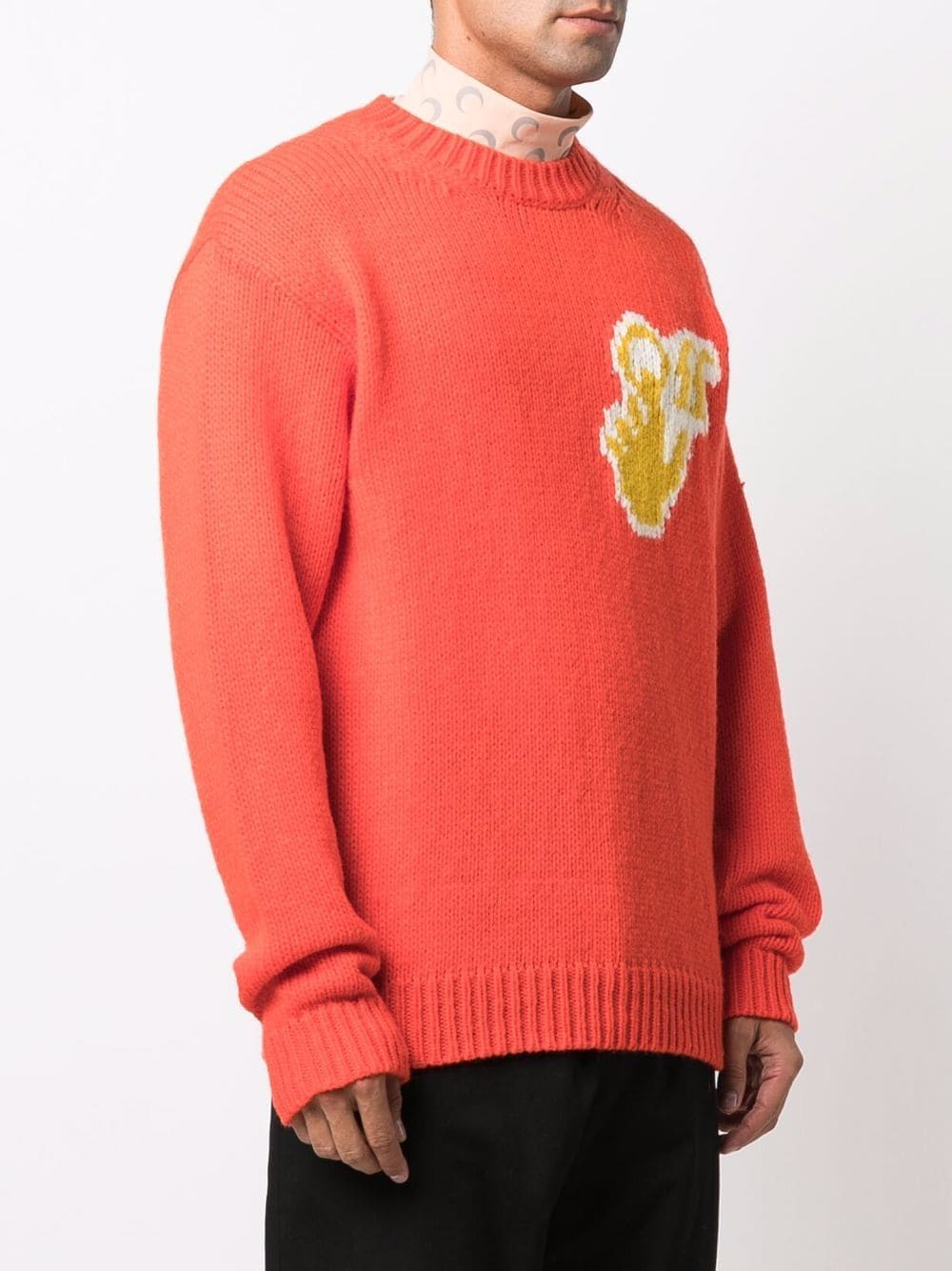 Shop Off-white Hands Off Intarsia Jumper In Orange