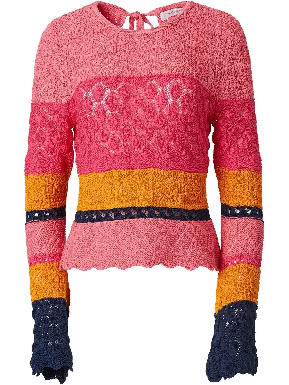 

Carolina Herrera crochet knit colour-block jumper - Pink