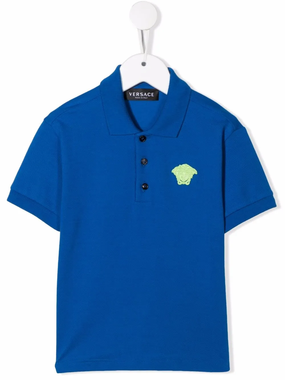 

Versace Kids playera tipo polo con motivo de cabeza de Medusa - Azul