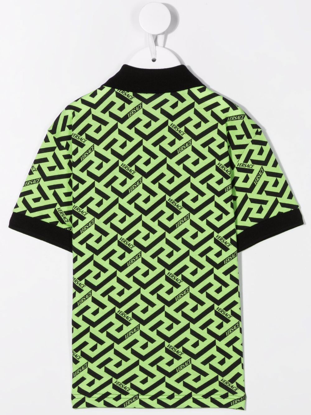 Versace Kids Poloshirt met Greca print - Groen