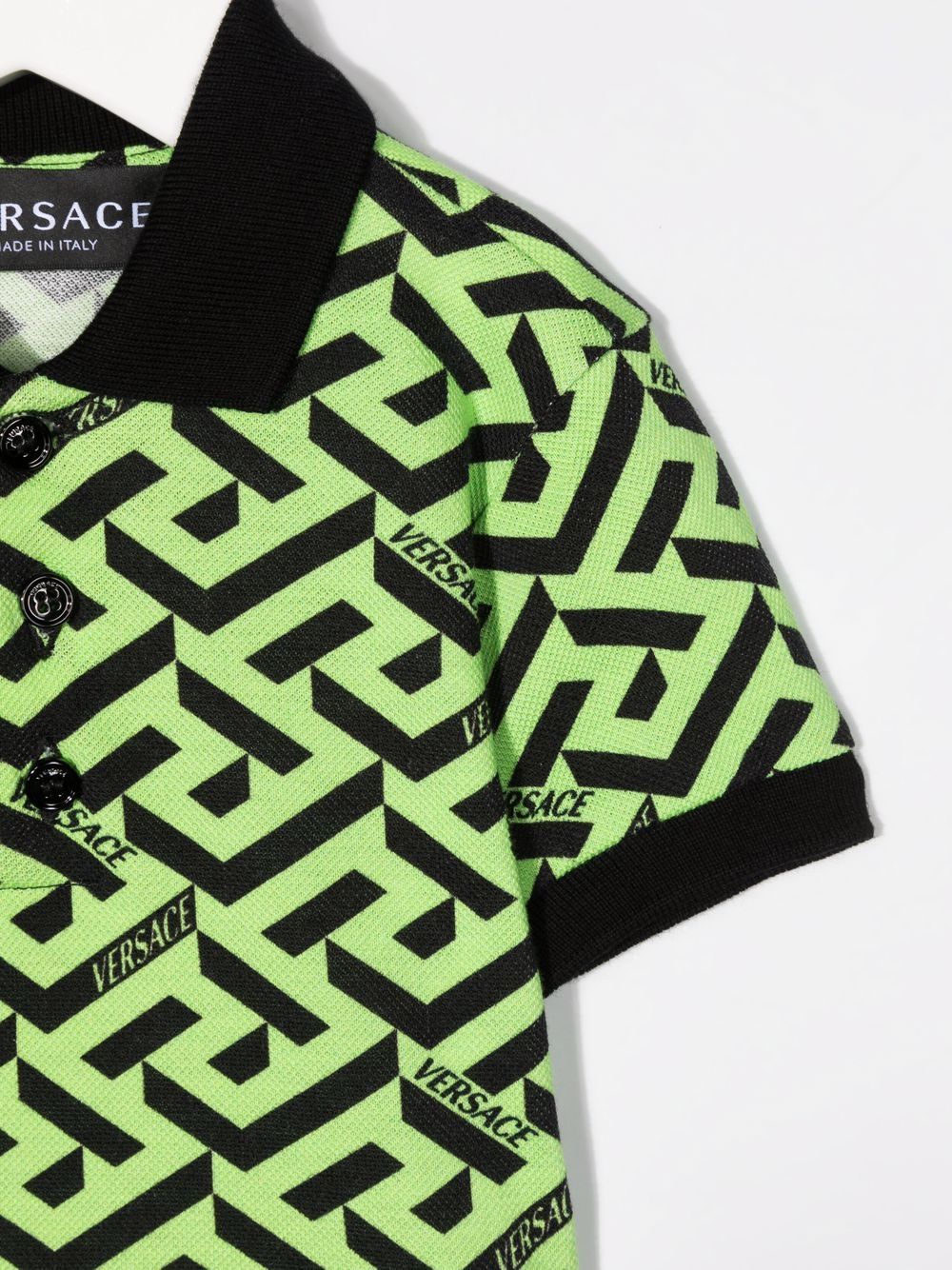 фото Versace kids рубашка поло с принтом greca