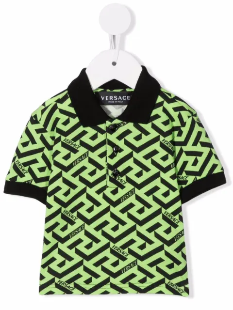 Young Versace قميص بولو بطبعة 'غريكا'