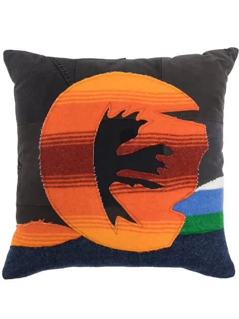 Greg Lauren coussin Sunset à design patchwork