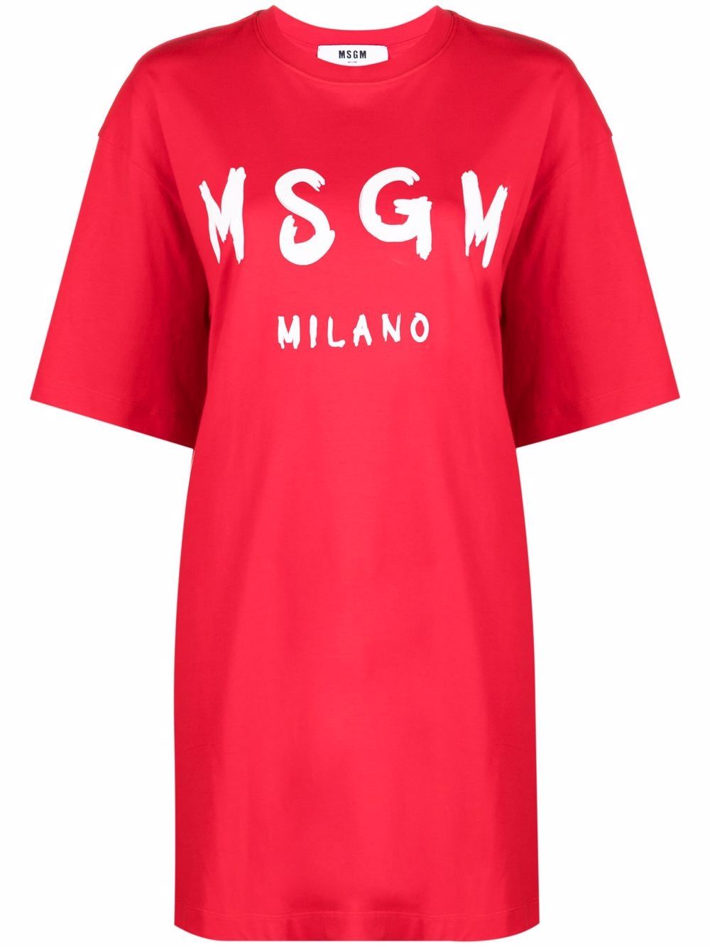 

MSGM vestido estilo playera con logo estampado - Rojo