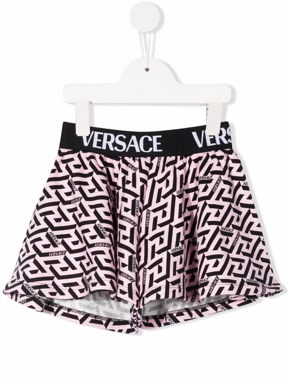 

Versace Kids shorts acampanados con logo en la pretina - Rosado