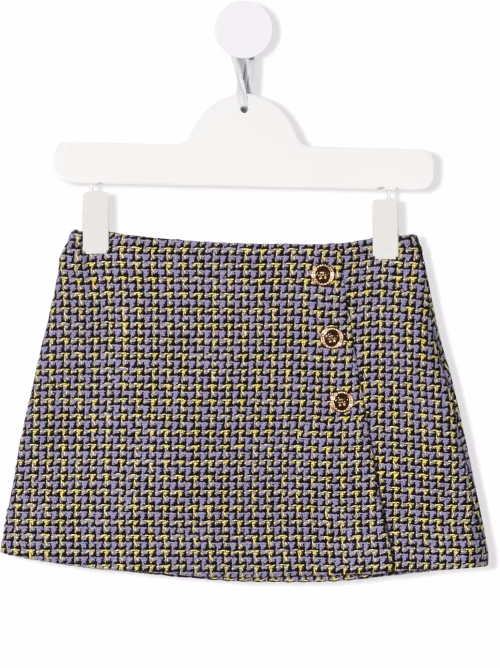 

Versace Kids falda de tweed con botones - Azul