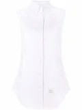 Thom Browne sleeveless pointed collar shirt - White