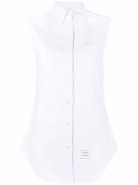 Thom Browne sleeveless pointed collar shirt