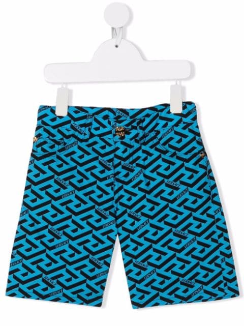 Versace Kids La Greca printed shorts