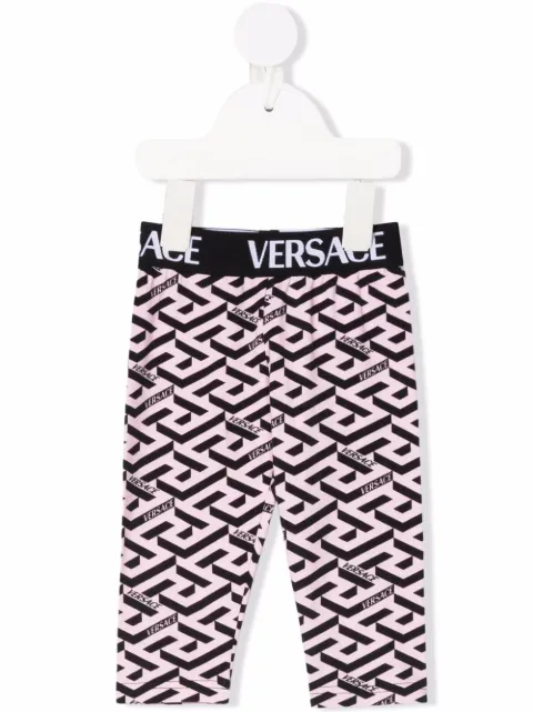 Versace Kids leggins con logo estampado